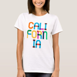 California Retro Colorful 80s Pop Art Type T-shirt