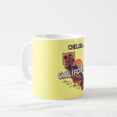 California Retro State Silhouet gepersonaliseerd Koffiemok (Voorkant links)