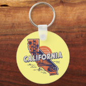 California Retro State Silhouet Sleutelhanger (Voorkant)