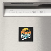 California Retro Sunset en Palm Trees Magnet Magneet (Insitu (Vaatwasser))