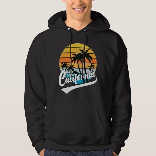 California Retro Sunset Et Palm Trees Sweat - shir (Devant)