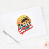 California Retro Sunset Sticker (Envelop)