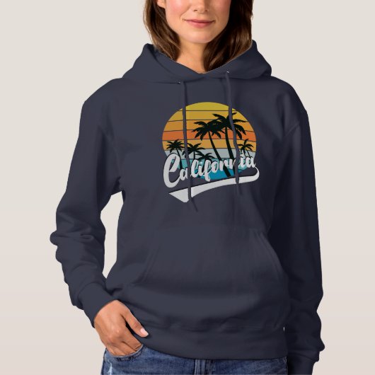 California Retro Sunset Sweat - shirt à capuche fé (Devant)