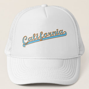 California Retro Surfer Logo Blauwgroen Trucker Pet