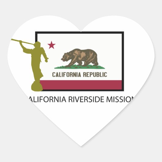 CALIFORNIA RIVERSIDE MISSIE LDS CTR HART STICKER (Voorkant)