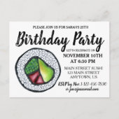 California Roll Japans eten Sushi Verjaardagsfeest Uitnodiging Briefkaart (Voorkant)