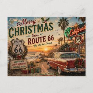 California Route 66 kerstgroeten Briefkaart