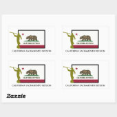 CALIFORNIA SACRAMENTO MISSIE LDS CTR RECHTHOEKIGE STICKER (Vel)