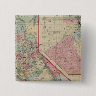 California, San Francisco Map door Mitchell Vierkante Button 5,1 Cm