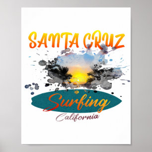California Santa Cruz Surfen Poster