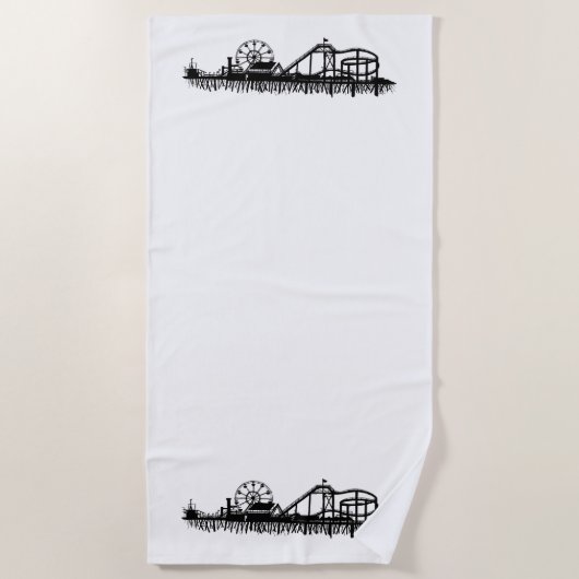 California Santa Monica CA Iconic Pier Silhouette Strandlaken (Voorkant)