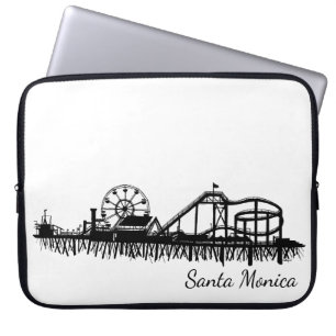 California Santa Monica CA Pier Beach Ferris Wheel Laptop Sleeve