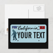 California Sasquatch License Bord Briefkaart (Voorkant / Achterkant)