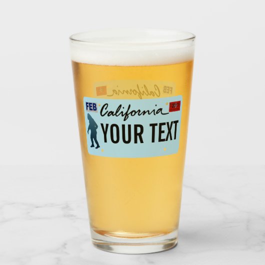 California Sasquatch License Bord Glas (Voorkant gevuld)