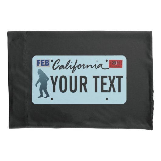 California Sasquatch License Bord Kussensloop (Voorkant)