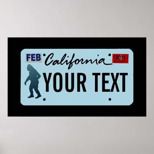 California Sasquatch License Bord Poster (Voorkant)