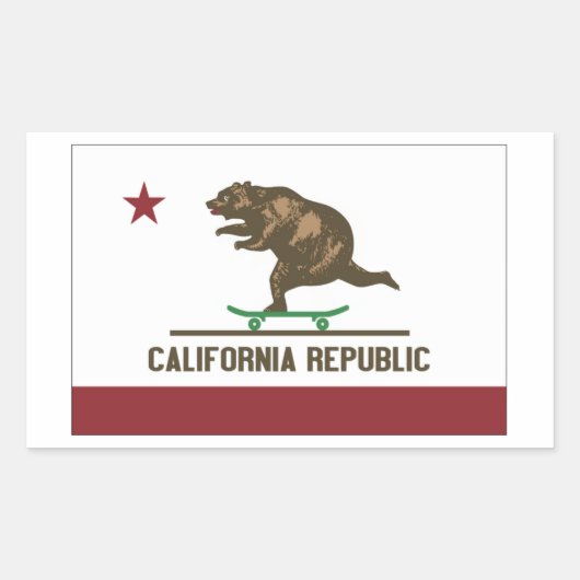 California Skateboard Beer Rechthoekige Sticker (Voorkant)