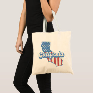California Stars & Stripes Silhouet Tote Bag