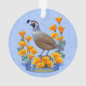 California State Bird Quail & Golden Poppy Ornament (achterkant)