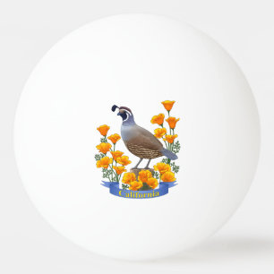 California State Bird Quail & Golden Poppy Pingpongballen