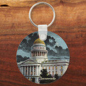 California State Capitol Moonlight Sleutelhanger (Voorkant)