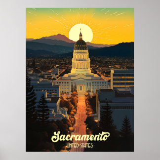 California State Capitol Sacramento Reis Poster