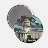 California State Capitool Moonlight Magnet Magneet (Voorkant / Achterkant)
