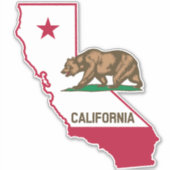 California State Flag Beer Sticker (Voorkant)