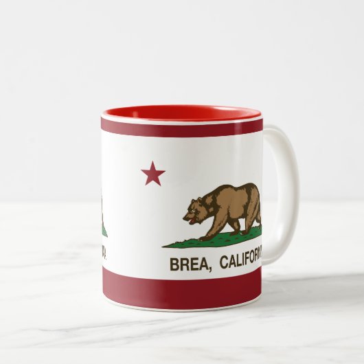 California State Flag Brea Tweekleurige Koffiemok (Voorkant rechts)