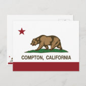 California State Flag Compton Briefkaart (Voorkant / Achterkant)