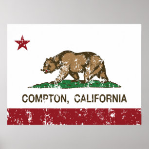 California State Flag Compton Poster