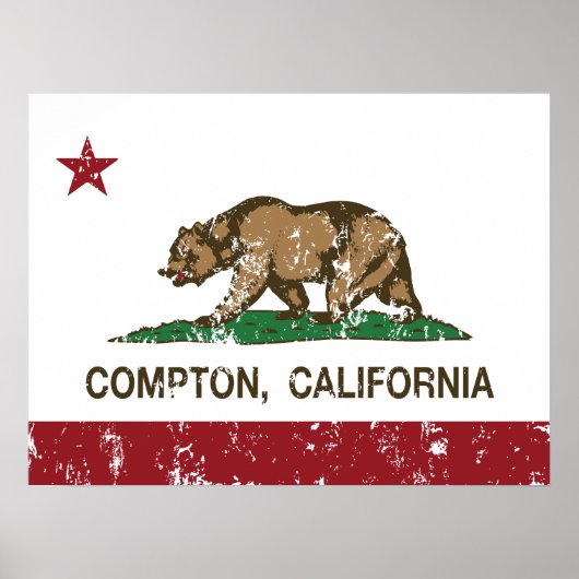 California State Flag Compton Poster (Voorkant)