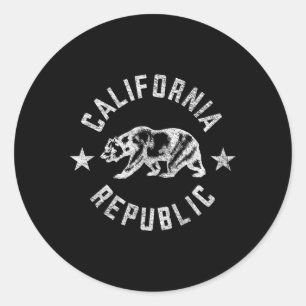 California State Flag Grizzly Beer Ronde Sticker