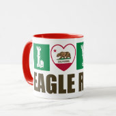 California State Flag Heart Eagle Rock Mok (Voorkant links)