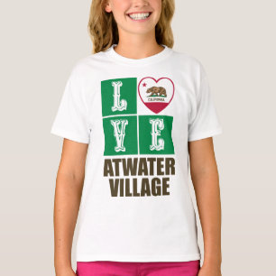 California State Flag Heart Love Atwater Village T-shirt