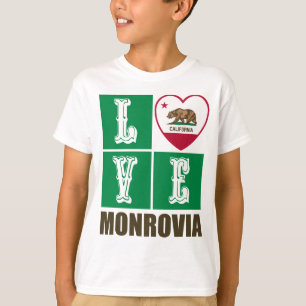 California State Flag Heart Monrovia T-shirt