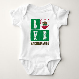 California State Flag Heart Sacramento Romper