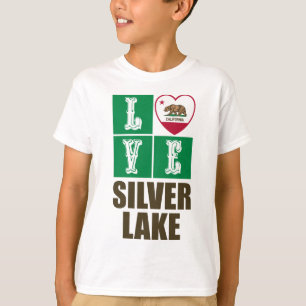 California State Flag Heart Silver Lake T-shirt