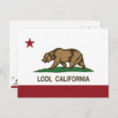 California State Flag Lodi Briefkaart (Voorkant / Achterkant)