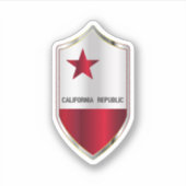California State Flag op een Crusader Style Shield Sticker (Voorkant)