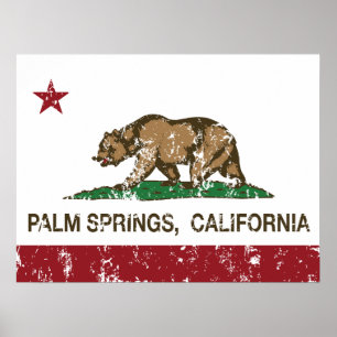 California State Flag Palm Springs Poster
