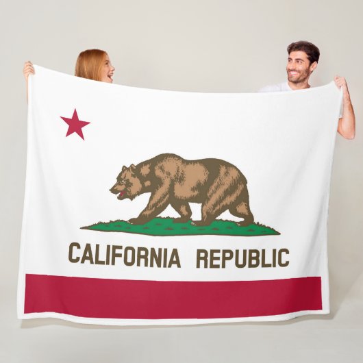 California State Flag Print Patriot Fleece Deken (In situ)