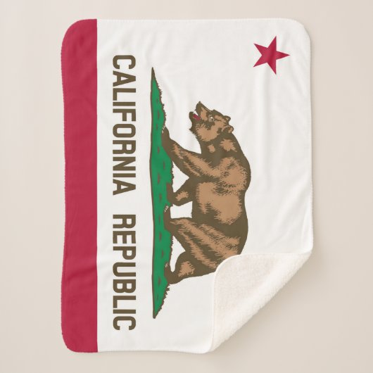 California State Flag Print Patriottisch Sherpa Deken (Voorkant)