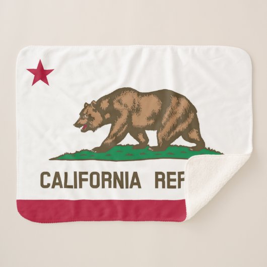California State Flag Print Patriottisch Sherpa Deken (Voorkant (horizontaal))