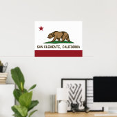 California State Flag San Clemente Poster (Thuiskantoor)