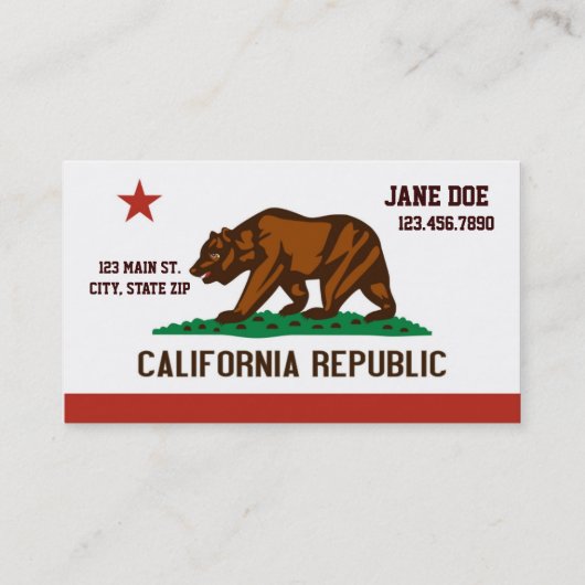 California State Flag Visitekaartjes (Voorkant)