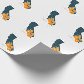 California State Flower Poppy Silhouette Floral Cadeaupapier (Hoek)