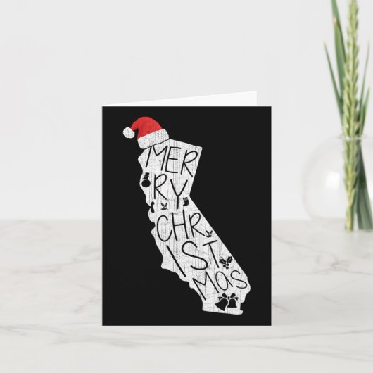 California State-kerstfoto Ugly Xmas Sweat Kaart (Voorkant)