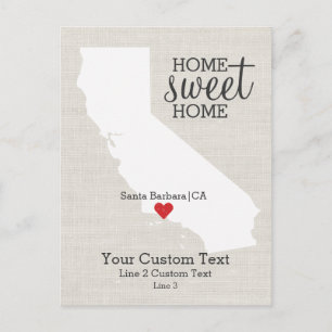 California State Liefdeskaart Home Sweet Home Aang Aankondigingskaart