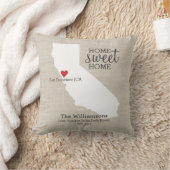 California State Love Home Sweet Home Custom Map Kussen (Deken)